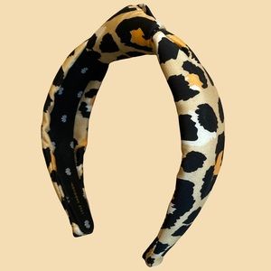 Lele Sadoughi Silk Leopard Print Head Band